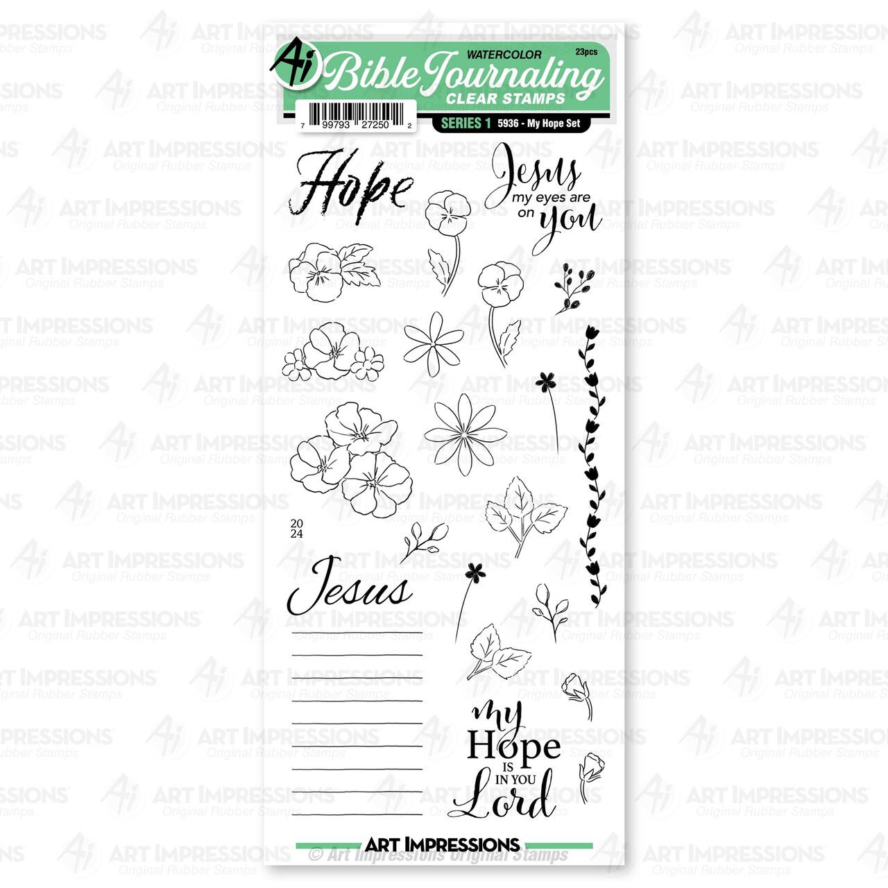 Art Impressions Bible Journaling Clear Stamp Set-My Hope